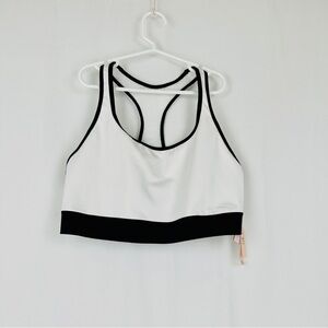 Victoria's Secret Sport Medium Support Black and White Racer Back - Size: Large